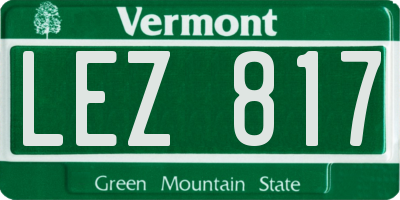 VT license plate LEZ817