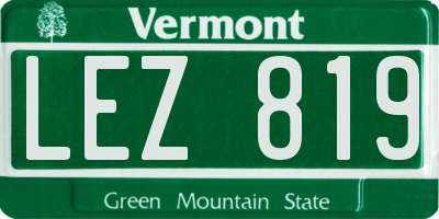 VT license plate LEZ819