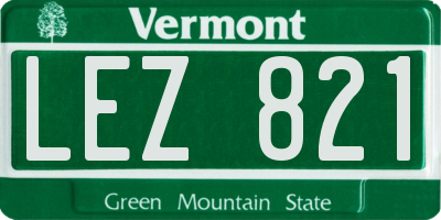 VT license plate LEZ821