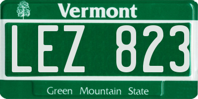 VT license plate LEZ823