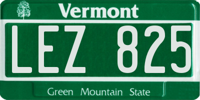VT license plate LEZ825