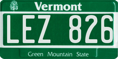 VT license plate LEZ826
