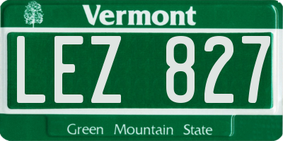 VT license plate LEZ827