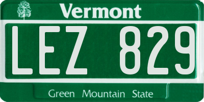 VT license plate LEZ829