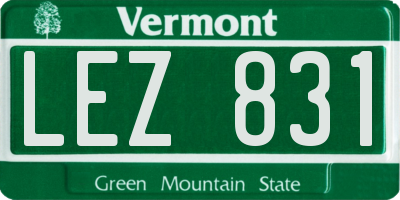 VT license plate LEZ831