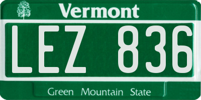 VT license plate LEZ836