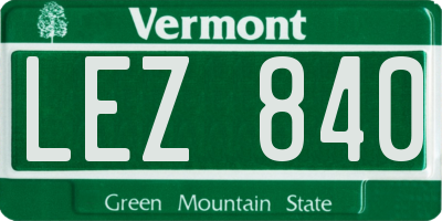 VT license plate LEZ840