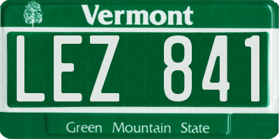 VT license plate LEZ841