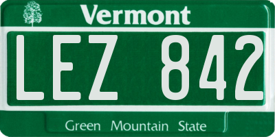 VT license plate LEZ842