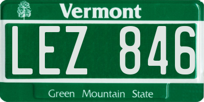 VT license plate LEZ846