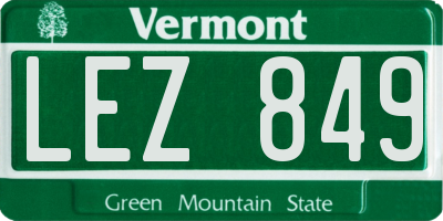 VT license plate LEZ849