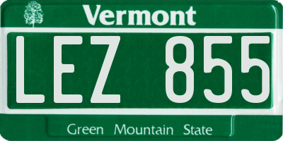 VT license plate LEZ855