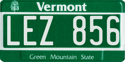VT license plate LEZ856