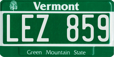 VT license plate LEZ859