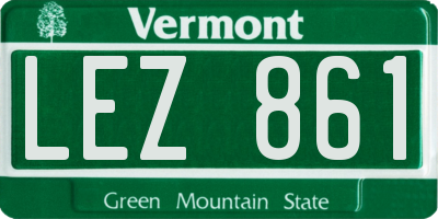 VT license plate LEZ861