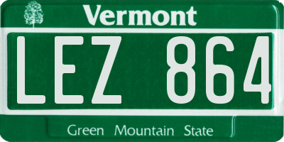 VT license plate LEZ864