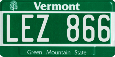 VT license plate LEZ866