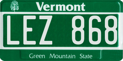 VT license plate LEZ868