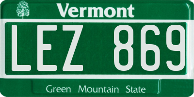 VT license plate LEZ869