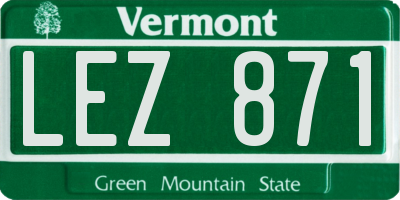 VT license plate LEZ871