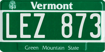 VT license plate LEZ873