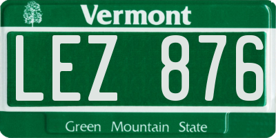 VT license plate LEZ876