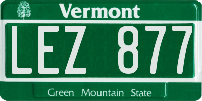 VT license plate LEZ877
