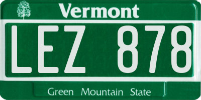 VT license plate LEZ878