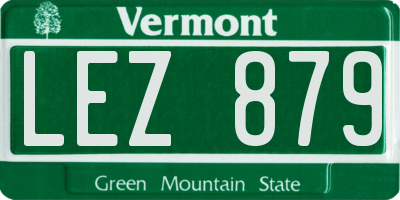 VT license plate LEZ879