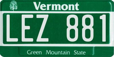 VT license plate LEZ881