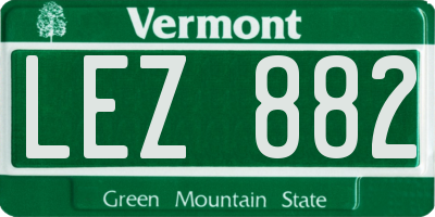 VT license plate LEZ882