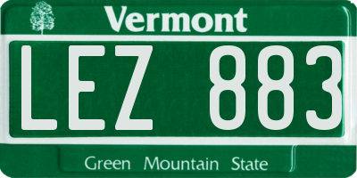 VT license plate LEZ883