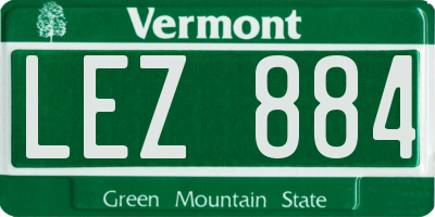 VT license plate LEZ884