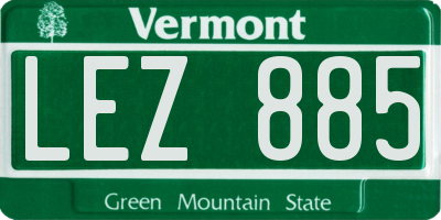 VT license plate LEZ885