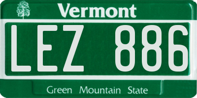 VT license plate LEZ886