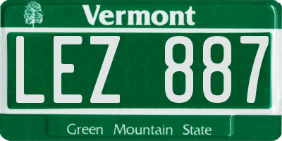VT license plate LEZ887
