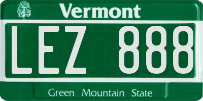 VT license plate LEZ888