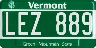 VT license plate LEZ889