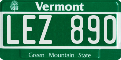 VT license plate LEZ890