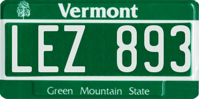 VT license plate LEZ893