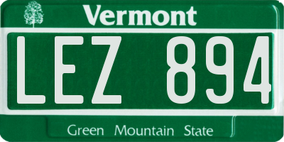 VT license plate LEZ894