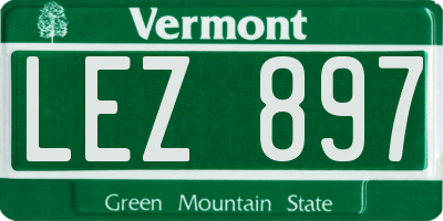 VT license plate LEZ897