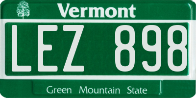 VT license plate LEZ898