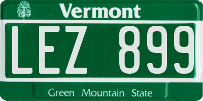 VT license plate LEZ899