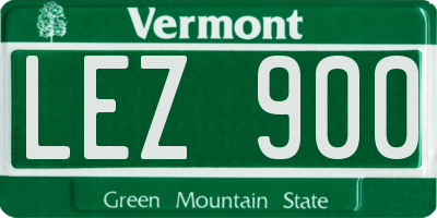 VT license plate LEZ900