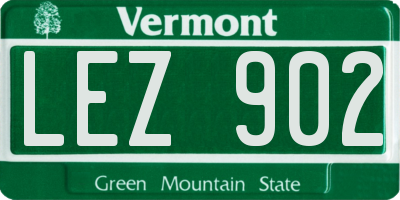 VT license plate LEZ902