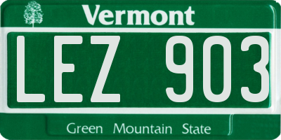 VT license plate LEZ903