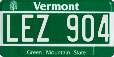 VT license plate LEZ904
