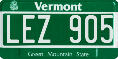 VT license plate LEZ905