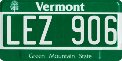 VT license plate LEZ906